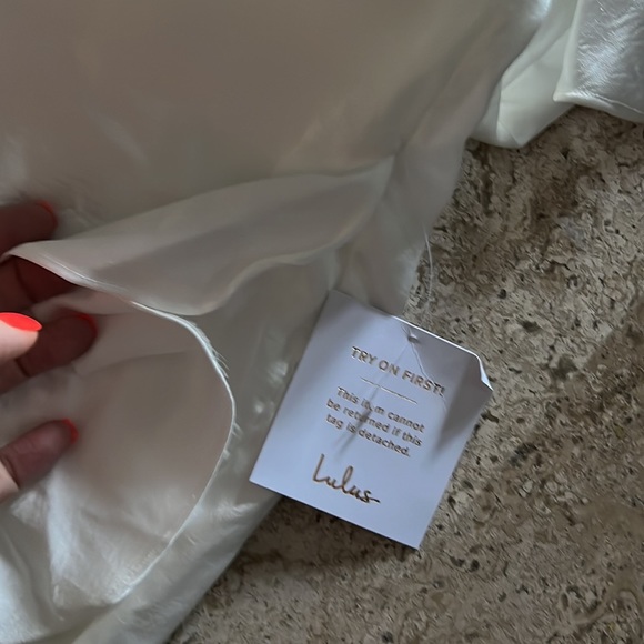 Eternal Bond White Satin Ruffled Flutter Sleeve Maxi Dress - Picture 8 of 8